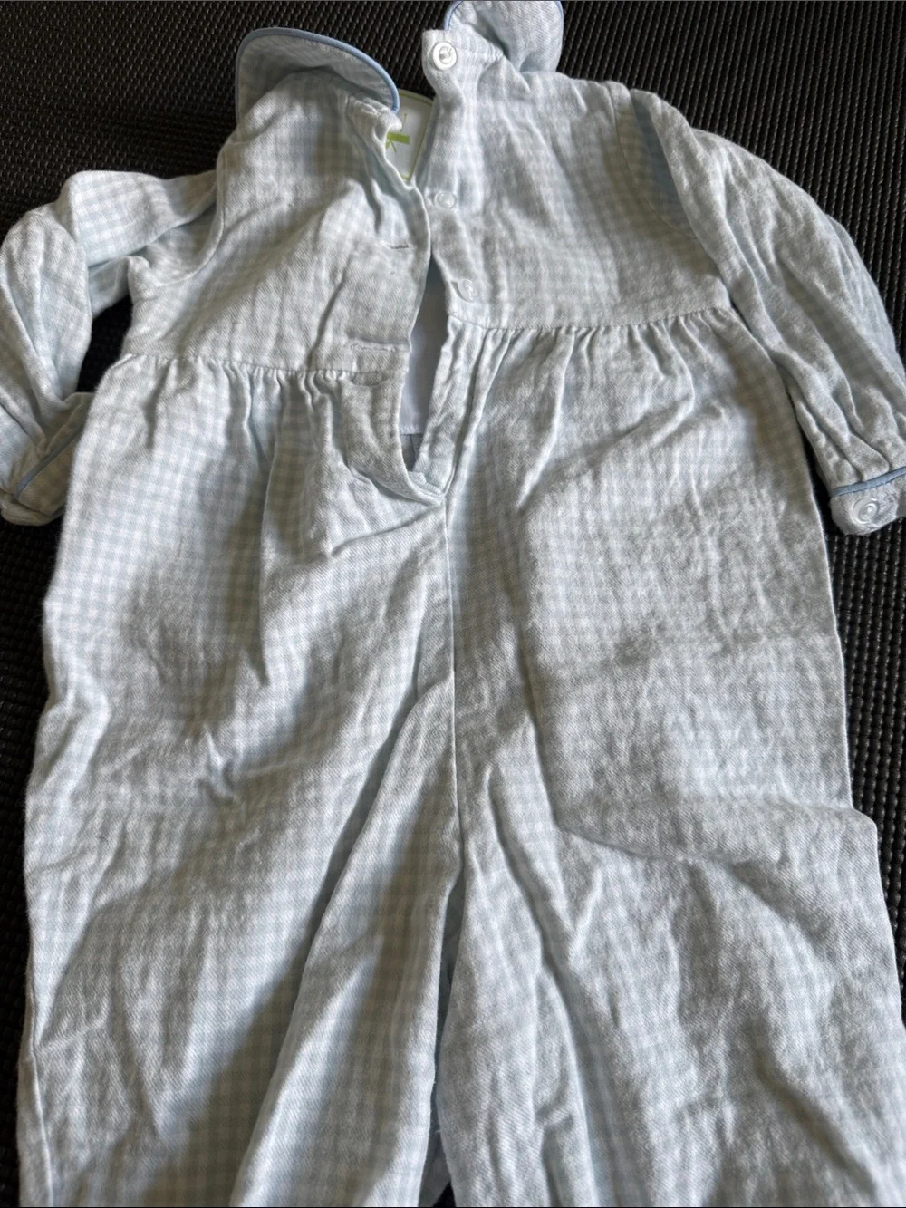 Light Blue smocked Christmas Romper